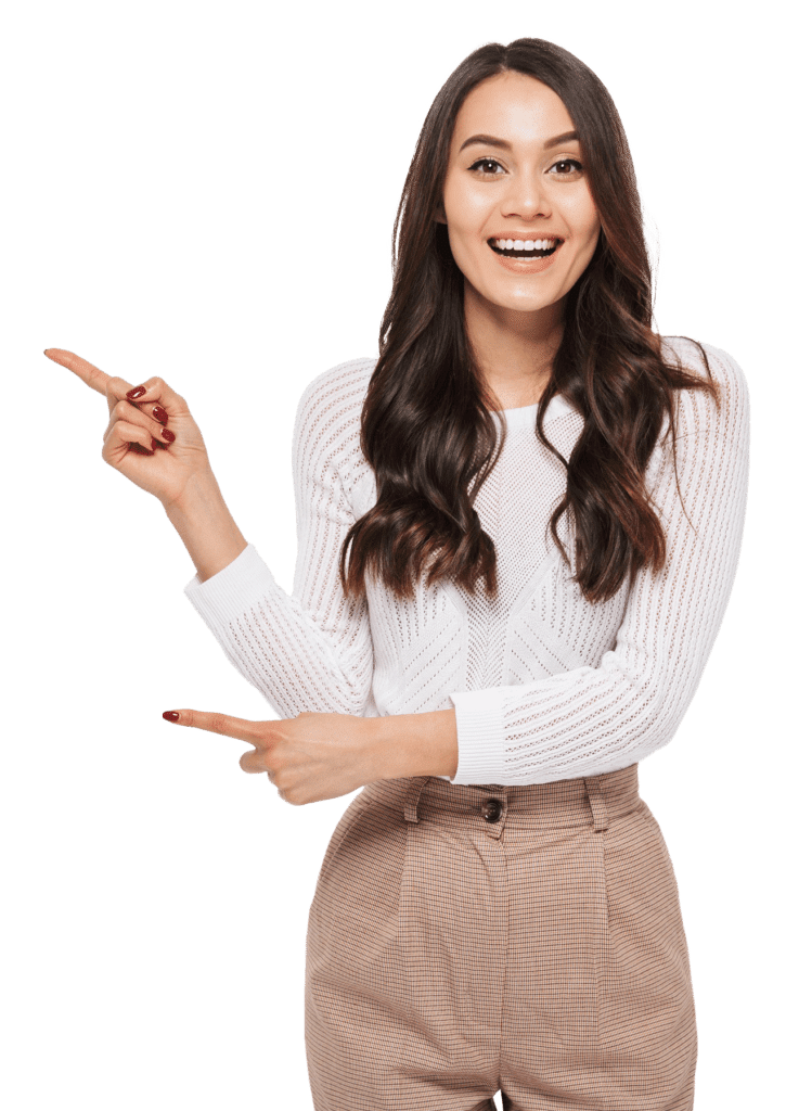 a woman pointing at Dynamic Energy Saviour