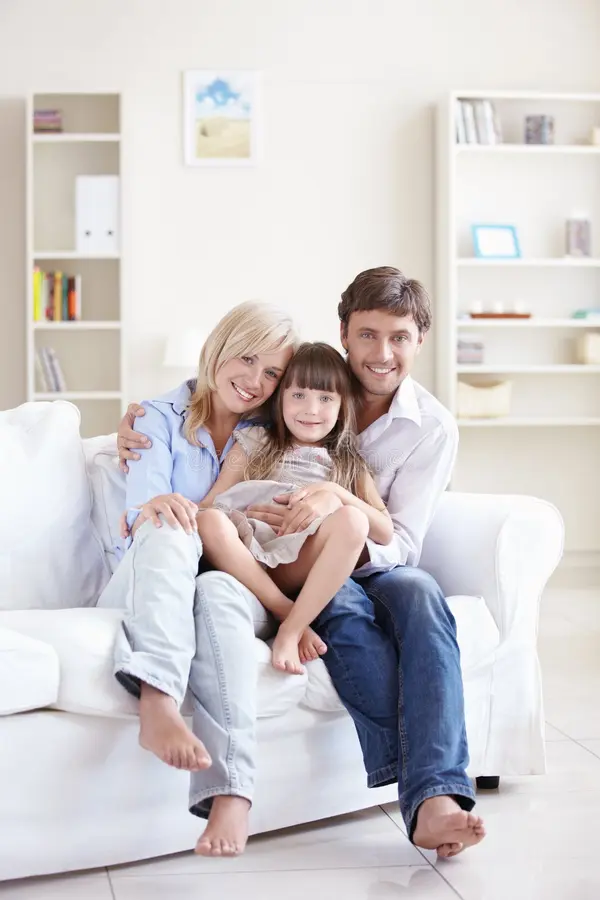 Happy Family with Free Air Source Heat Pump Installed
